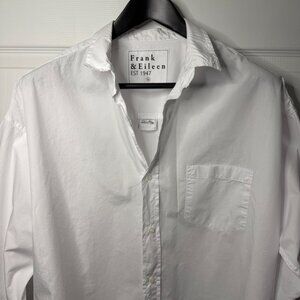 Frank & Eileen Shirt Womens XL White Poplin Shirley Oversized Button Up